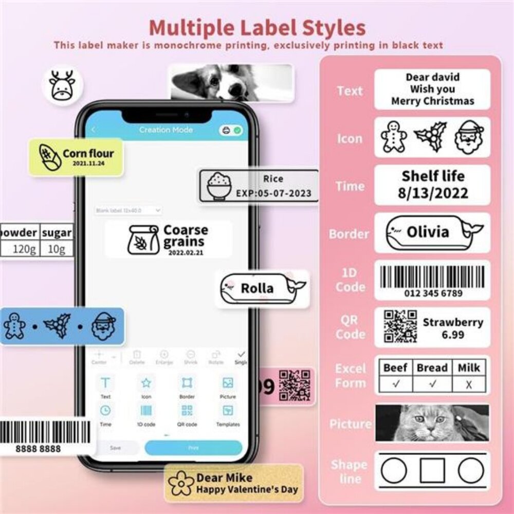 Phomemo Label Maker Machine, D30 Portable Handheld Bluetooth‎ Mini Label - Picture 6 of 7